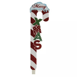 Decoratiune topper Craciun, Acadea Merry Christmas, 69 cm, suport lemn