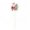 Topper Craciun Om de zapada, Mos Craciun, inaltime 66 cm, suport lemn