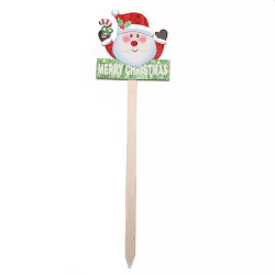 Topper Craciun Om de zapada, Mos Craciun, inaltime 66 cm, suport lemn