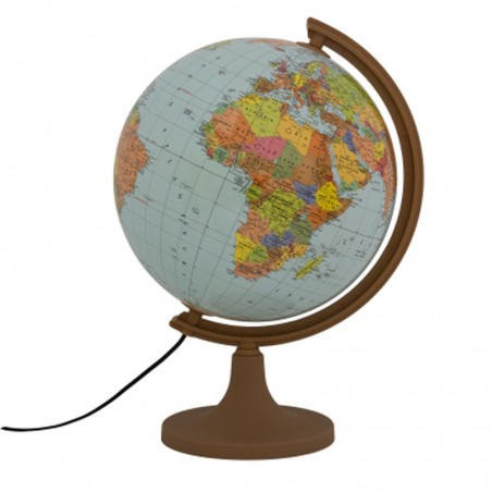 Glob geografic iluminat, 32 cm, harta politica, fus orar