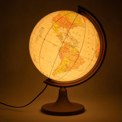 Glob geografic iluminat, 32 cm, harta politica, fus orar