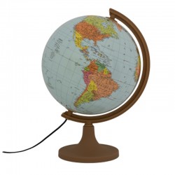 Glob geografic iluminat, 32 cm, harta politica, fus orar