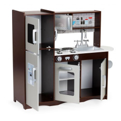 Bucatarie pentru copii, utilata cu frigider, chiuveta, aragaz, cuptor cu microunde, telefon, 83x30x95 cm, MDF