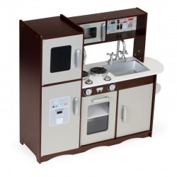 Bucatarie pentru copii, utilata cu frigider, chiuveta, aragaz, cuptor cu microunde, telefon, 83x30x95 cm, MDF