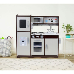Bucatarie pentru copii, utilata cu frigider, chiuveta, aragaz, cuptor cu microunde, telefon, 83x30x95 cm, MDF