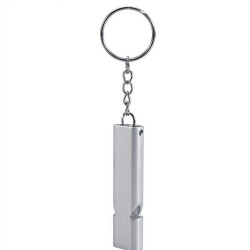 Fluier semnalizator, tip breloc, 120 decibeli, aliaj de aluminiu
