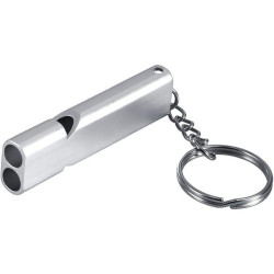 Fluier semnalizator, tip breloc, 120 decibeli, aliaj de aluminiu