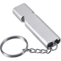 Fluier semnalizator, tip breloc, 120 decibeli, aliaj de aluminiu