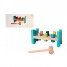 Jucarie interactiva din lemn, banc de lucru si ciocan, 6 piese, multicolor