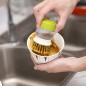 Perie de vase cu dozator detergent, suport depozitare, utilizare universala, forma ergonomica Perie de vase cu dozator detergent, suport depozitare, utilizare universala, forma ergonomica