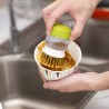 Perie de vase cu dozator detergent, suport depozitare, utilizare universala, forma ergonomica