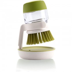 Perie de vase cu dozator detergent, suport depozitare, utilizare universala, forma ergonomica