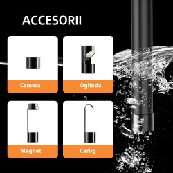 Camera endoscop foto/video 1080P, LCD color QVGA 4.3 inch, USB, 90 cm, IP67