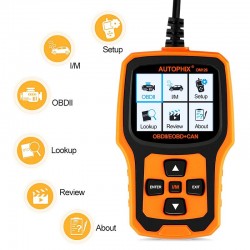 Tester auto, scanner diagnoza OBD2, testare senzor O2, ecran TFT 2.4 inch
