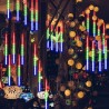 Instalatie 8 turturi meteori, 288 LED-uri multicolore, tuburi 45 cm, decor Craciun interior/exterior, lungime 4.5 m