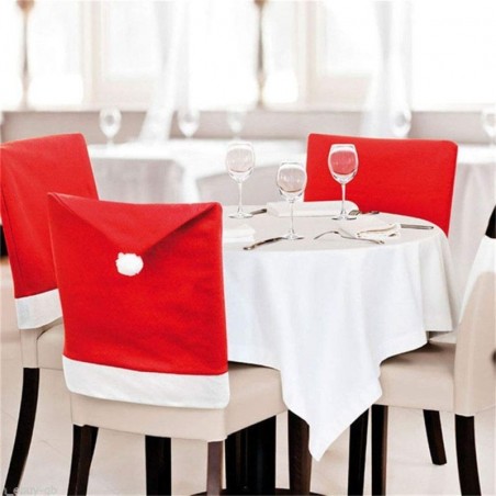 Husa scaun pentru Craciun, marime universala, 60 x 50 cm, rosu alb