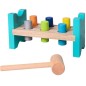Jucarie interactiva din lemn, banc de lucru si ciocan, 6 piese, multicolor