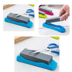 Piatra de ascutit cutitele, suport din plastic, 15 cm, diverse culori
