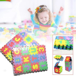 Covor tip puzzle cifre si litere, spuma EVA, 36 piese 15x15 cm, 3 ani+