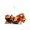 Decoratiune sanie Mos Craciun pentru fereastra, figurina cu LED, lipire ventuza, IP20, baterii