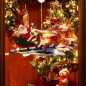 Decoratiune sanie Mos Craciun pentru fereastra, figurina cu LED, lipire ventuza, IP20, baterii