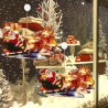 Decoratiune sanie Mos Craciun pentru fereastra, figurina cu LED, lipire ventuza, IP20, baterii