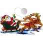 Decoratiune sanie Mos Craciun pentru fereastra, figurina cu LED, lipire ventuza, IP20, baterii