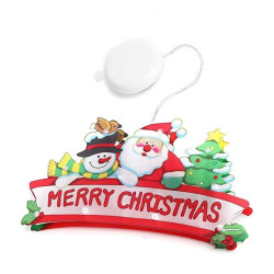 Decoratiune luminoasa geam, Merry Christmas, ventuza aplicare, LED alb cald, multicolor