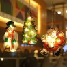 Figurina Brad Craciun, LED-uri alb cald, decor fereastra/vitrina, baterii, IP20