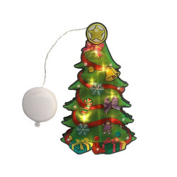 Figurina Brad Craciun, LED-uri alb cald, decor fereastra/vitrina, baterii, IP20