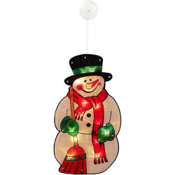 Figurina Om de zapada, decor fereastra, lumina LED alb cald, ventuza, IP20