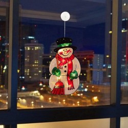 Figurina Om de zapada, decor fereastra, lumina LED alb cald, ventuza, IP20