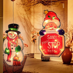 Figurina Om de zapada, decor fereastra, lumina LED alb cald, ventuza, IP20