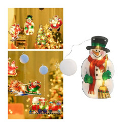 Figurina Om de zapada, decor fereastra, lumina LED alb cald, ventuza, IP20