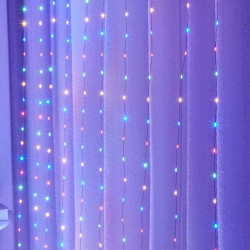 Instalatie tip perdea 3x3 m, 300 LED-uri RBG, 8 moduri de iluminare, USB, 5W, telecomanda