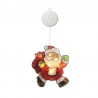 Figurina geam Mos Craciun, decoratiune cu LED, alb cald, aplicare cu ventuza