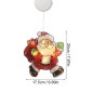 Figurina geam Mos Craciun, decoratiune cu LED, alb cald, aplicare cu ventuza