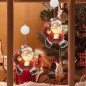 Figurina geam Mos Craciun, decoratiune cu LED, alb cald, aplicare cu ventuza