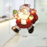 Figurina geam Mos Craciun, decoratiune cu LED, alb cald, aplicare cu ventuza
