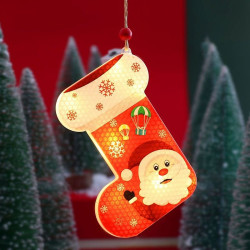 Decoratiune luminoasa LED, cizma Mos Craciun, alb cald, 11.5 cm, IP20