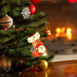 Decoratiune luminoasa LED, cizma Mos Craciun, alb cald, 11.5 cm, IP20