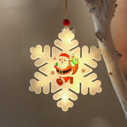 Decoratiune luminoasa fulg de zapada, alb cald, alimentare baterii