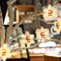 Decoratiune luminoasa fulg de zapada, alb cald, alimentare baterii