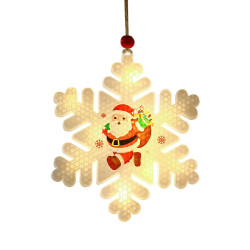 Decoratiune luminoasa fulg de zapada, alb cald, alimentare baterii