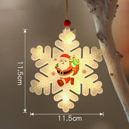 Decoratiune luminoasa fulg de zapada, alb cald, alimentare baterii