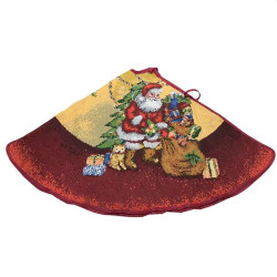 Covor pentru brad, decor Craciun, diametru 95 cm, multicolor
