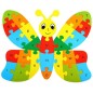 Puzzle din lemn, Fluturas multicolor, piese alfabet, 22x19 cm Puzzle din lemn, Fluturas multicolor, piese alfabet, 22x19 cm