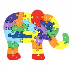Puzzle din lemn, Elefant...