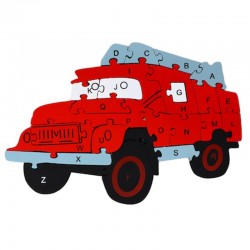 Puzzle educativ sub forma de camion, 26 piese, 28 x 19 cm, multicolor