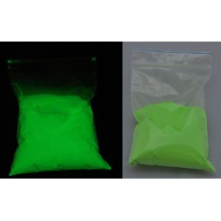Pigment fosforescent verde care lumineaza verde